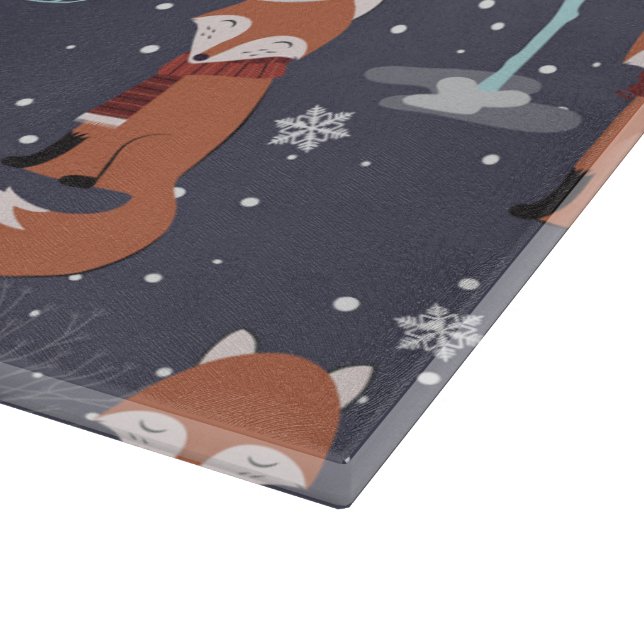 Cute Winter Fox Cutting Board (Corner)