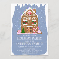 Cute Winter Gingerbread Candy House Holiday