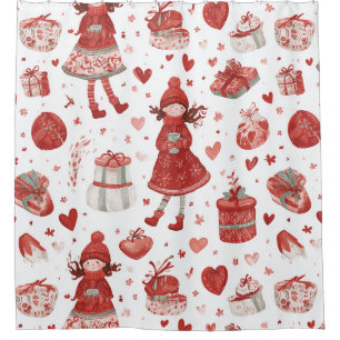 Cute Winter Girl Holiday Pattern