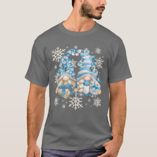 Cute Winter Gnomes With Snowflakes Snowball Decor  T-Shirt