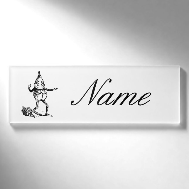Cute Winter Holiday Elf Thunder_Cove Name Tag (Front)