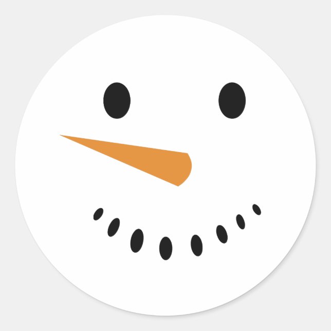Cute Winter Holiday Snowman Face Sticker (Front)