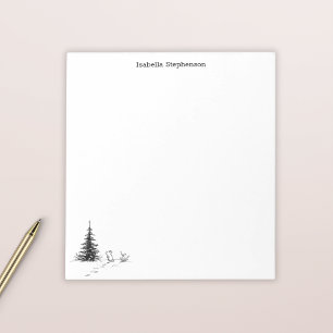 Cute Winter Mouse Whimsical Personalized Notepad