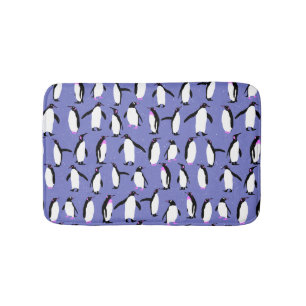Cute winter penguin pattern bath mat