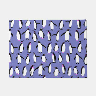Cute winter penguin pattern doormat