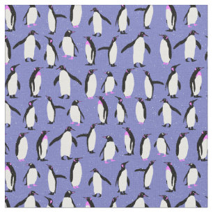 Cute winter penguin pattern fabric