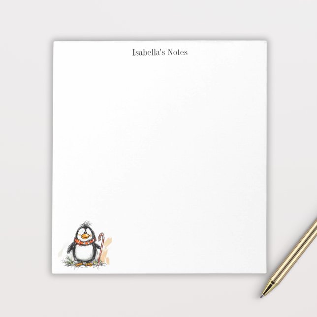 Cute Winter Penguin Sketch Illustration Notepad (Creator Uploaded)