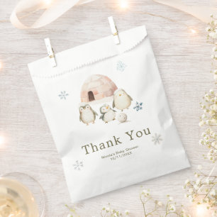 Cute Winter Penguins Baby Shower Favour Bag