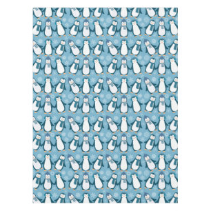 Cute Winter Penguins Design Tablecloth