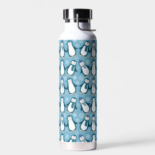 Cute Winter Penguins Water Bottle