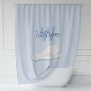 Cute Winter Polar Bear Custom Name Nursery Decor