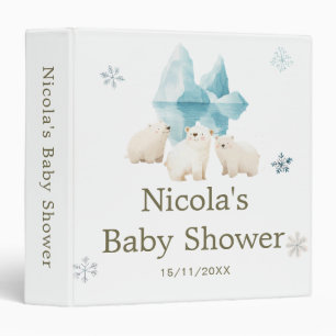 Cute Winter Polar Bears Baby Shower Photo Album Binder