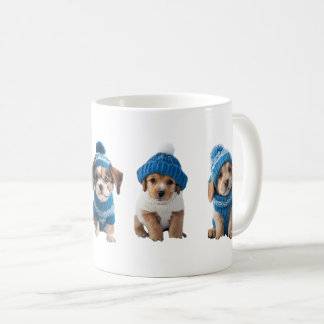 Cute winter puppy mugs