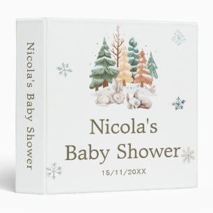 Cute Winter Rabbits Baby Shower Photo Album Binder