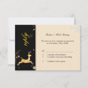 Cute Winter Reindeer Wedding RSVP