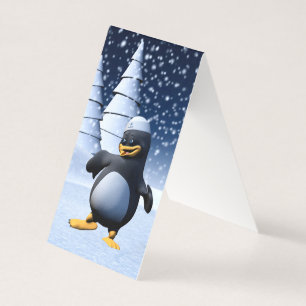 Cute Winter Sailor Penguin Snowy Holiday Art
