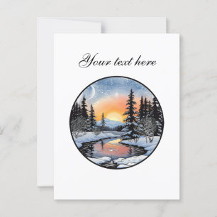 Cute Winter scene customizable Postcard
