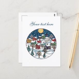 Cute Winter scene customizable  Postcard