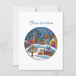 Cute Winter scene customizable  Postcard
