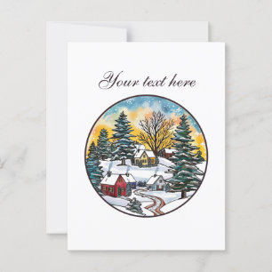 Cute Winter scene customizable  Postcard
