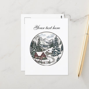 Cute Winter scene customizable  Postcard