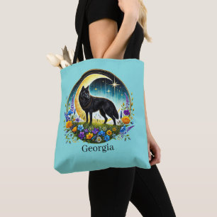 Cute Winter Seasonal add name wolf  Tote Bag