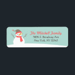 Cute Winter Snowman<br><div class="desc">Custom designed holiday return address labels with a cute winter snowman illustration. Personalize it with your family name and address for the perfect Christmas return address labels. Click Customize It to change text fonts and colours and create your own one of a kind design.</div>