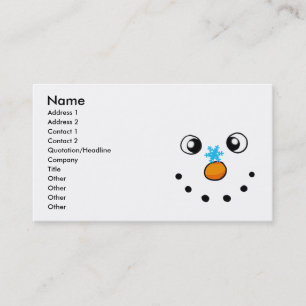 cute winter snowman and snowflake business card