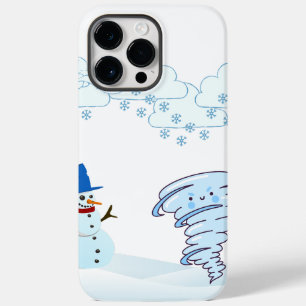 Cute winter snowman and wind Case-Mate iPhone 14 pro max case
