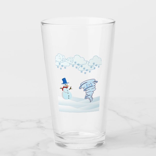 Cute winter snowman and wind glass (Front)