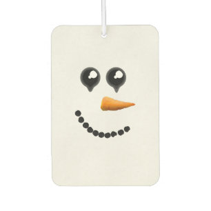 Cute Winter Snowman Face Car Air Freshener