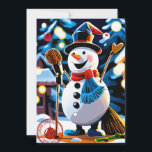 Cute Winter Snowman Merry Christmas Non-Photo Holiday Card<br><div class="desc">Snowman</div>