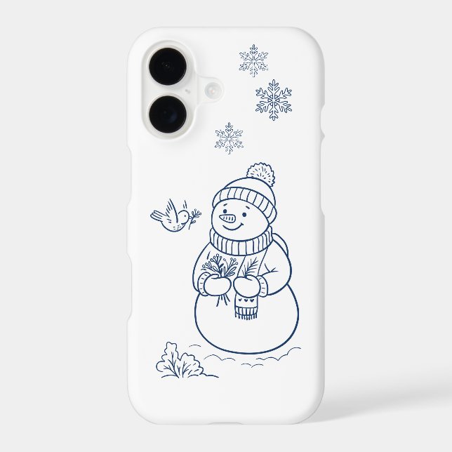 Cute Winter Snowman | Minimal Line Art (Back)