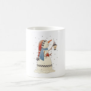 Cute Winter Snowwoman with Lantern  Coffee Mug