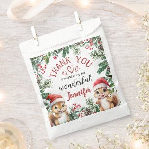 Cute Winter Squirrel Christmas 2nd Birthday  Favour Bag