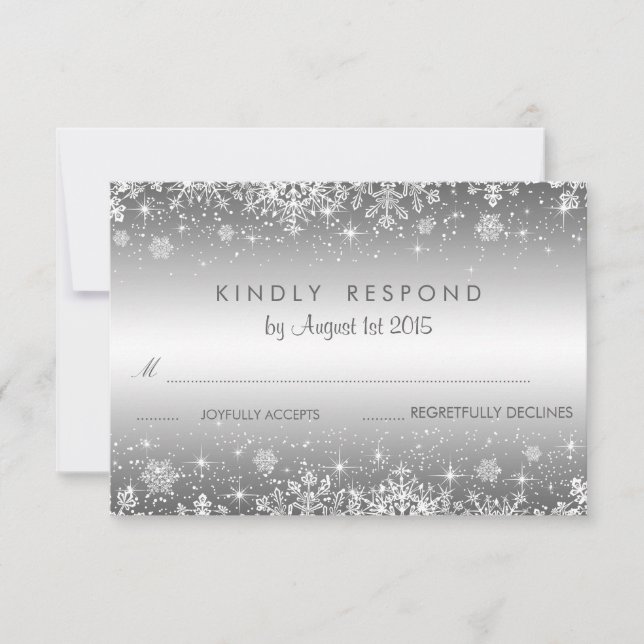 Cute winter Wedding RSVP Card (Front)