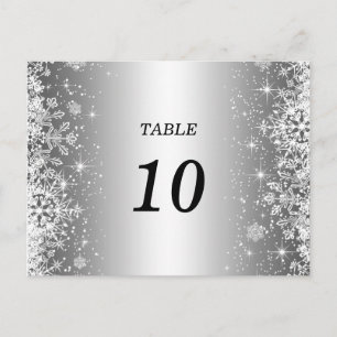 Cute winter wedding  Table Number Postcard