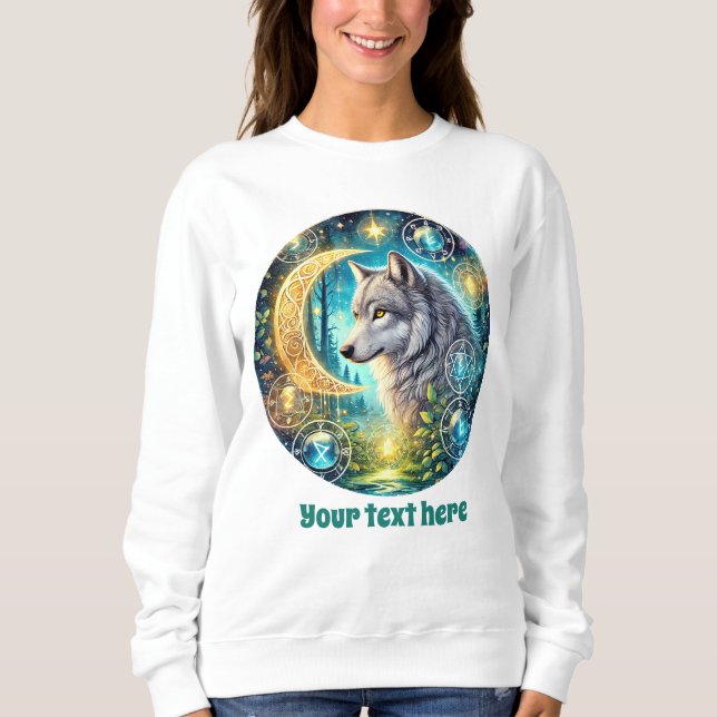 Cute Winter wolf customizable  Sweatshirt (Front)
