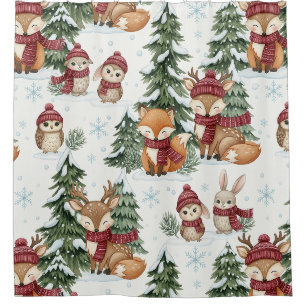 Cute Winter Woodland Animals Christmas Pattern