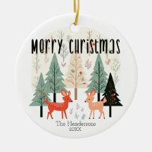 Cute Winter Woodland Family Christmas