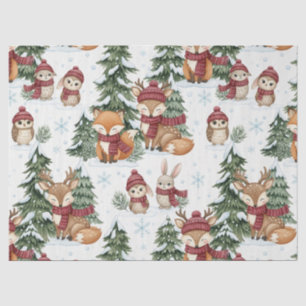Cute Winter Woodland Friends – Holiday Animal (10) Tissue Paper