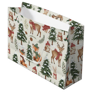 Cute Winter Woodland Friends – Holiday Animal (13) Large Gift Bag