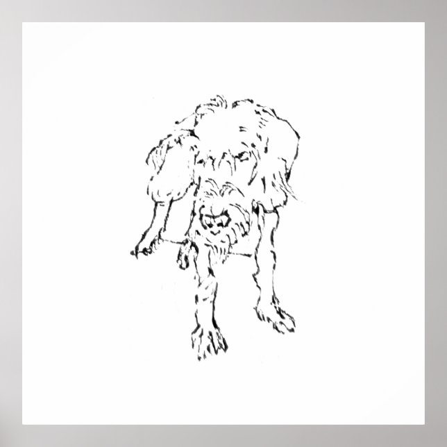 Cute Wire Haired Dachshund Dog Wall Art (Front)
