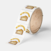 Cute Wisconsin Cheese Folk-Art Sticker