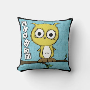 Cute Wisdom Owl Throw Pillow