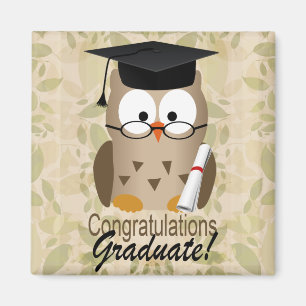 Cute Wise Owl Graduate Magnet