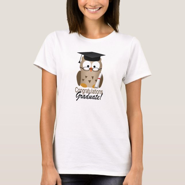 Cute Wise Owl Graduate T-Shirt (Front)