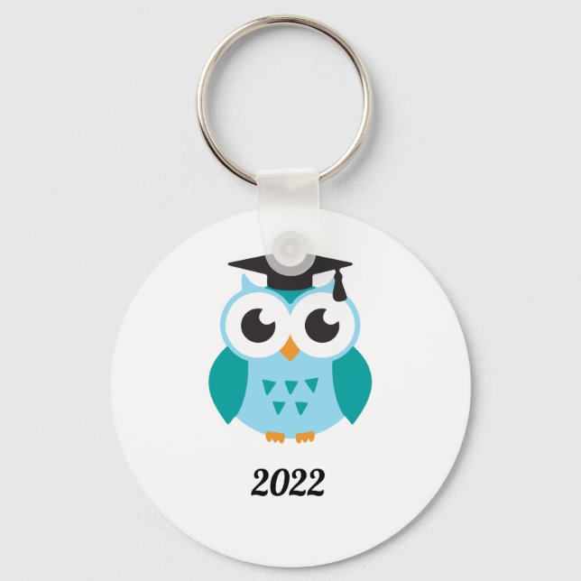Cute wise owl graduation 2022 keychain (Front)
