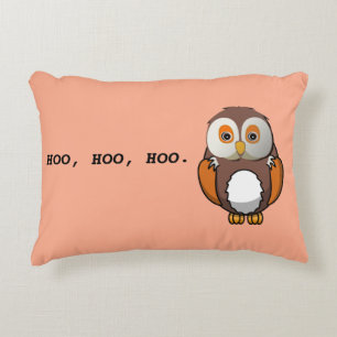 Cute Wise Owl Quote Decorative Pillow