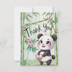 Cute Wishes Panda  Thank You Card